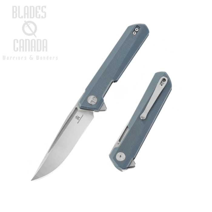 Bestechman Dundee Flipper Folding Knife, D2, G10 Blue, BMK01C