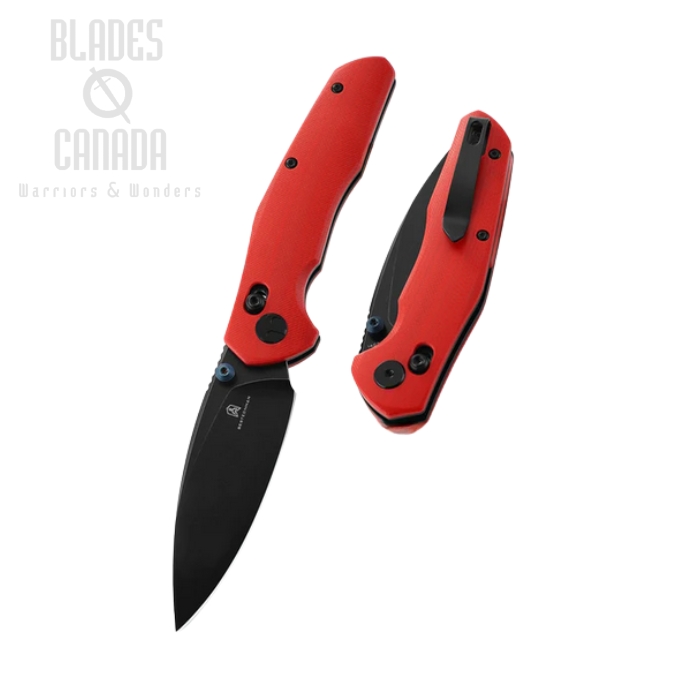 Bestechman Ronan Folding Knife, 14C28N Black Ti SW, G10 Red, BMK02J