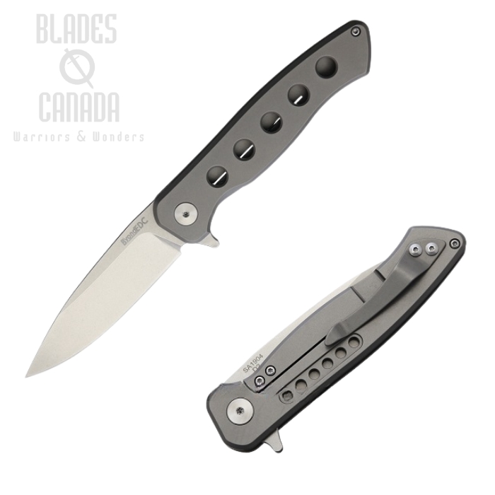 B'yond EDC Ficium Flipper Framelock Knife, D2 SW, Titanium, 1904DTGY (image for) B'yond EDC Ficium Flipper Framelock Knife, D2 SW, Titanium, 1904DTGY