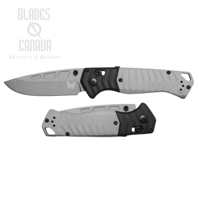 Benchmade PSK Axis Lock Folding Knife, Assisted Opening, Elmax Powder Cerakote, Grivory Tempest Gray/Storm Gray, 593GY-02