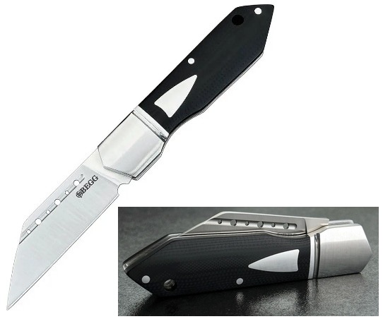 Begg Knives Bullet Train Slipjoint Folding Knife, 14C28N Satin Wharncliffe Blade, G10 Black, BG036 Begg Knives Bullet Train Slipjoint Folding Knife, 14C28N Satin Wharncliffe Blade, G10 Black, BG036