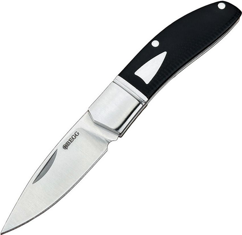 Begg Knives Traditional Slipjoint Folding Knife Small, 14C28N Satin Drop Point Blade, G10 Black - BG043