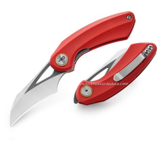 Bestech Bihai Flipper Folding Knife, 14C28N Grey DLC Stonewash/Satin, G10 Red, BG53C-2
