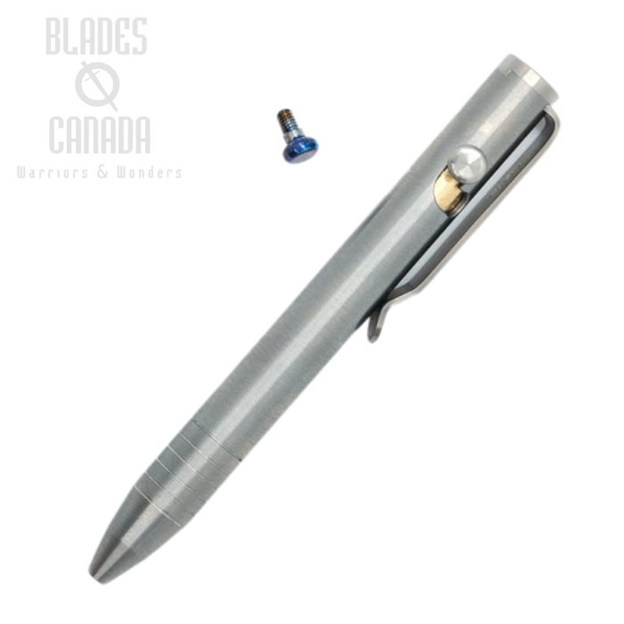 Big Idea Design Mini Bolt Action Pen, TItanium Machined Raw, 007599 (image for) Big Idea Design Mini Bolt Action Pen, TItanium Machined Raw, 007599