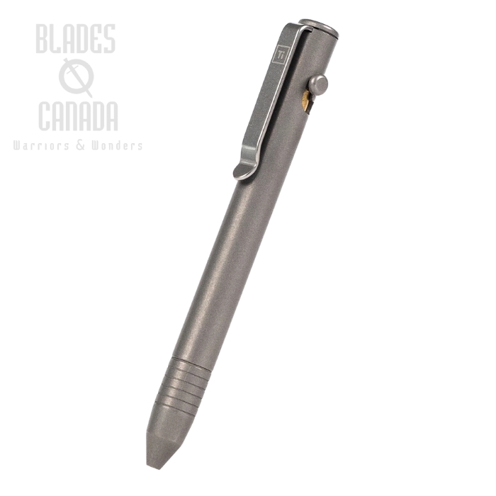 Big Idea Design Base Line Bolt Action Pen, Titanium Stonewash, 735529