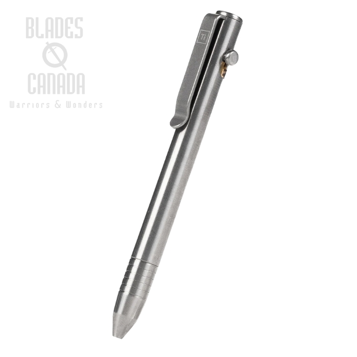 Big Idea Design Base Line Bolt Action Pen, Titanium Raw, 735543