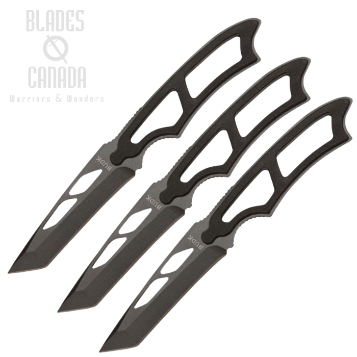 Tactical Tanto Fixed Blade Neck Knife, Three Pack, AUS 6, BK430
