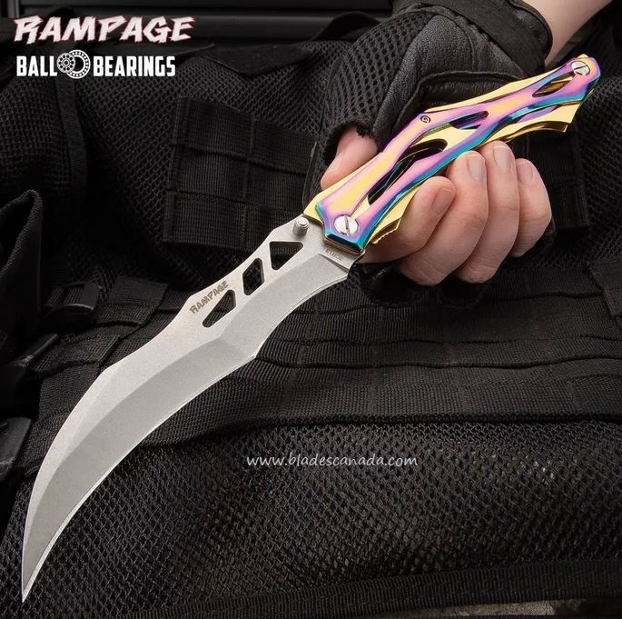 Rampage Hercules Folding Knife, Stainless Handle, BK4905