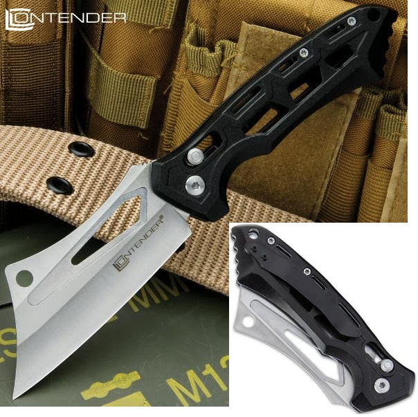 Contender Cleaver Folding Knife, Ball Bearing Opening, BK4945