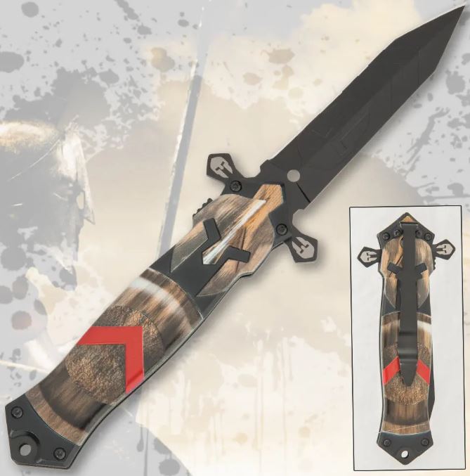 Spartan Warrior Flipper Folding Knife, Assisted Opening, BK5492