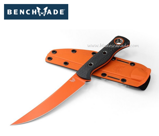 Benchmade Meatcrafter Fixed Blade Knife, CPM S45VN, Carbon Fiber, 15500OR-2