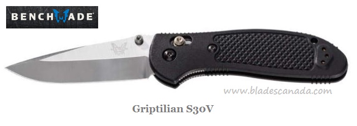 Benchmade Griptilian Folding Knife, CPM S30V, Black Handle, 551-S30V
