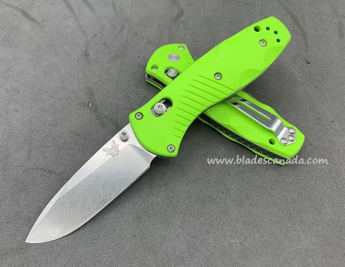 Benchmade Mini Barrage Osborne Folding Knife, Assisted Opening, 20CV, Neon Green, 585CU101