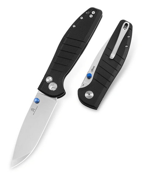 Bestechman Goodboy Buttonlock Folding Knife, D2 Satin, G10 Black, BMK04A