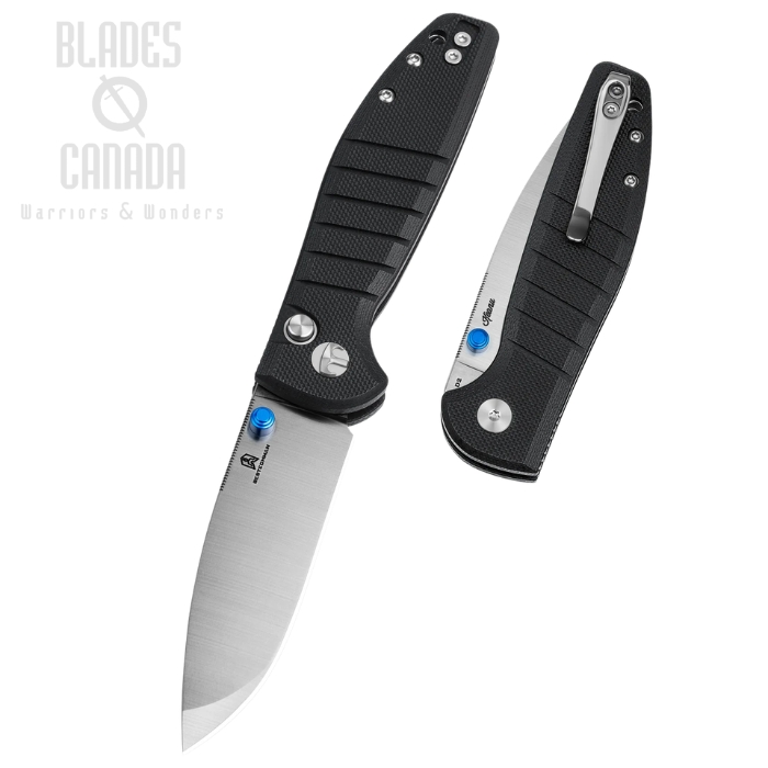 (image for) Bestechman Goodboy Jr. Button Lock Folding Knife, D2 Satin/SW, G10 Black, BMK10A
