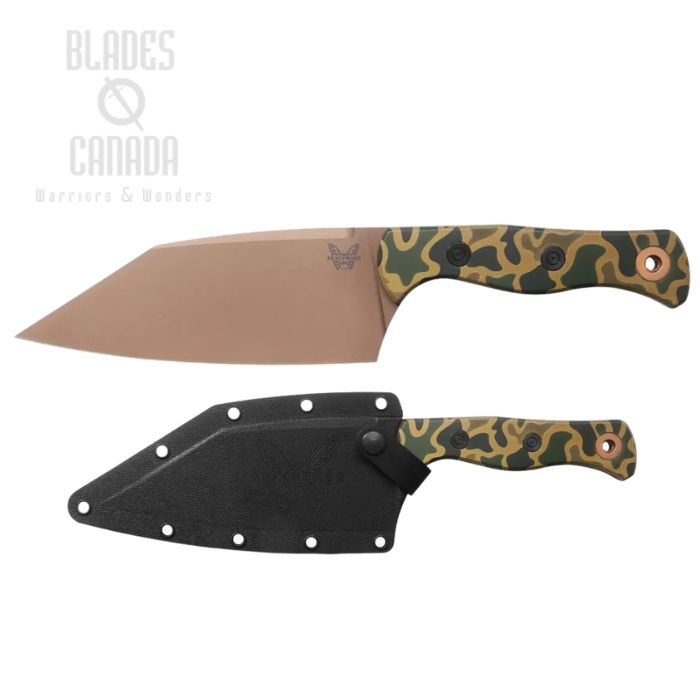 (image for) Benchmade Station Fixed Blade Knife, Limited Edition, CPM-154 Flat Dark Earth, Aluminum Camo, Kydex Sheath, 4010FE-2601