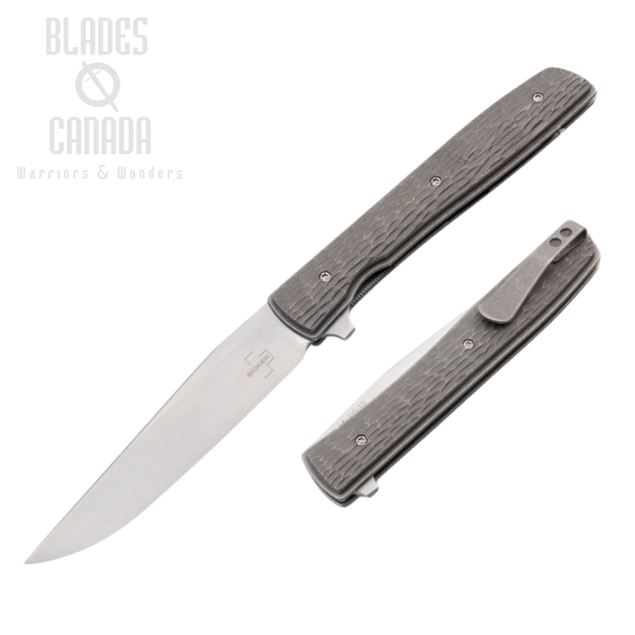 Boker Plus Urban Trapper Flipper Folding Knife, VG10 SW, Titanium, 01BO476
