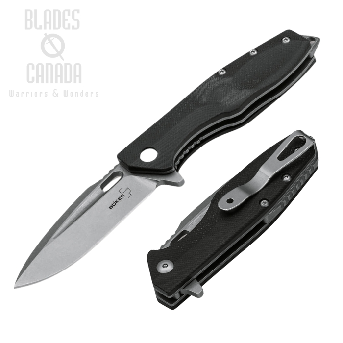 Boker Plus Mini Caracal Flipper Folding Knife, D2, G10 Black, 01BO756