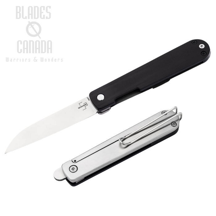 Boker Plus Friday Flipper Framelock Knife, Nitro-V, G10 Black, 01BO898