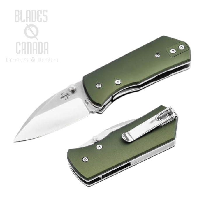 Boker Plus Lefti Liner Lock Folding Knife, 12C27 Satin, Aluminum Green, 01BP0006 Boker Plus Lefti Liner Lock Folding Knife, 12C27 Satin, Aluminum Green, 01BP0006