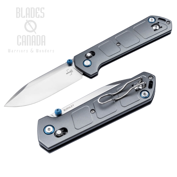 Boker Plus Kihon DC Crossbar Lock Folding Knife, Nitro-V Satin, Aluminum Grey, 01BP0023