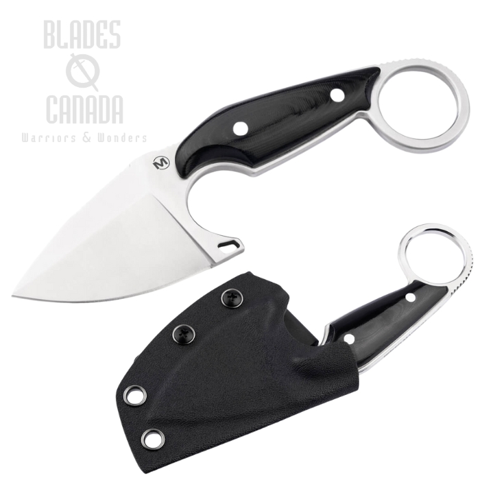 Boker Magnum Enki Fixed Blade Knife, 440B Steel, Micarta Black, 02BM0001Kydex Sheath,