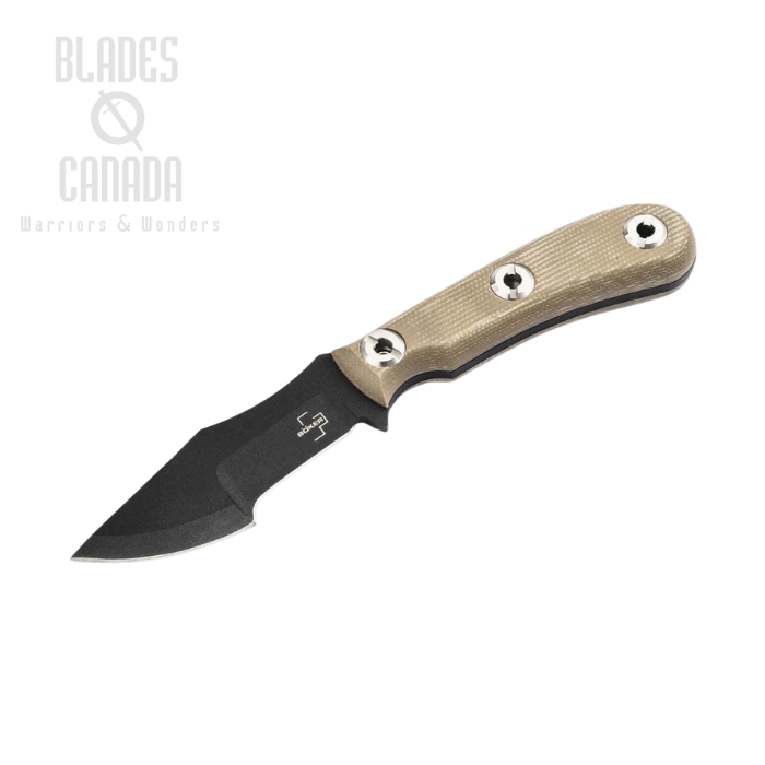 Boker Plus Micro Tracker 2.0 Fixed Blade Knife, 1095 Black, Micarta Brown, Kydex Sheath, 02BO117