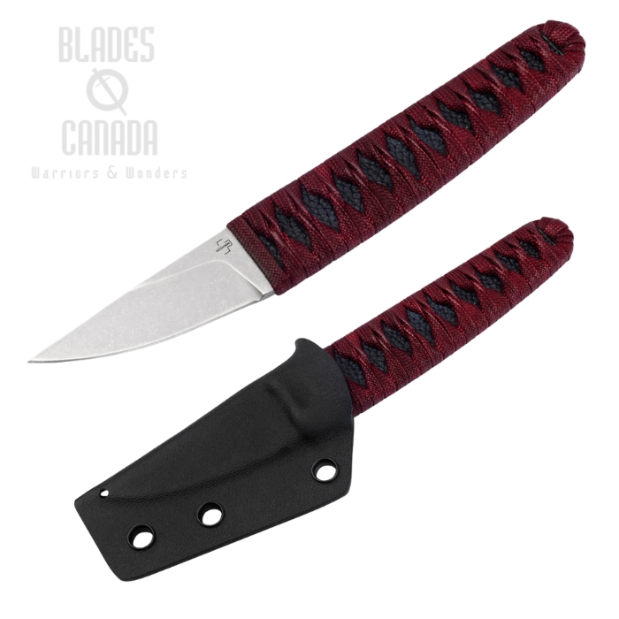 (image for) Boker Plus Kissaki Fixed Blade Knife, 440C Stainless, Rayskin Red/Black, Kydex Sheath, 02BP0026