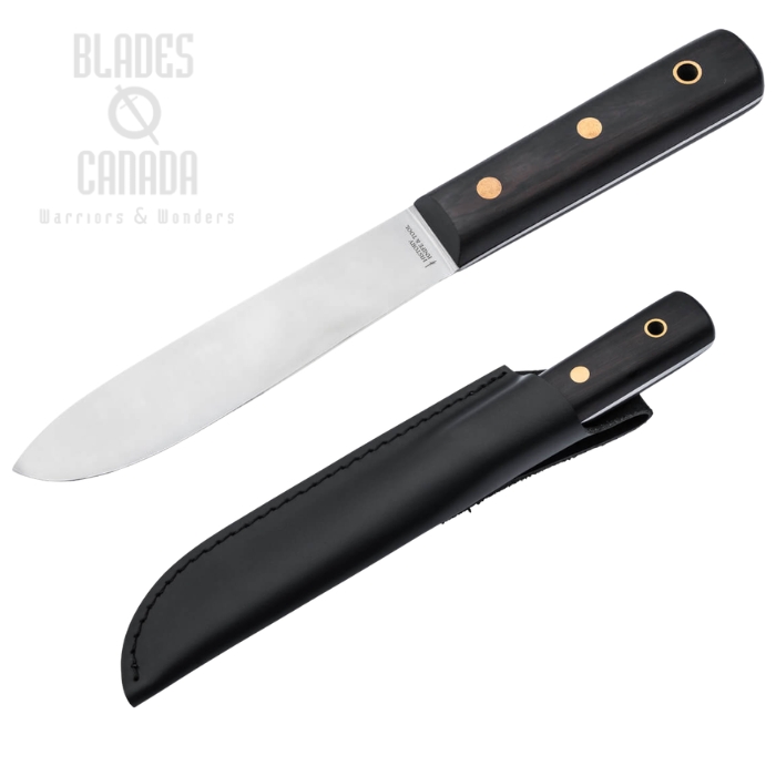 (image for) Boker History Knife & Tool Sailor's Fixed Blade Knife, 1.4116 Stainless, Ebony Handle, Leather Sheath, 02HY005