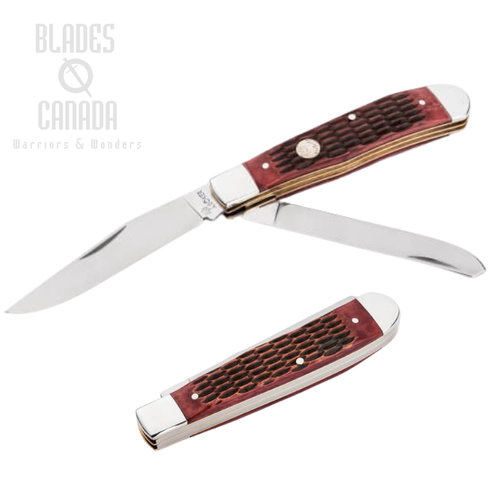 Boker TS 2.0 Trapper Slipjoint Folding Knife, 1095 Carbon Steel, Bone Brown, 110881