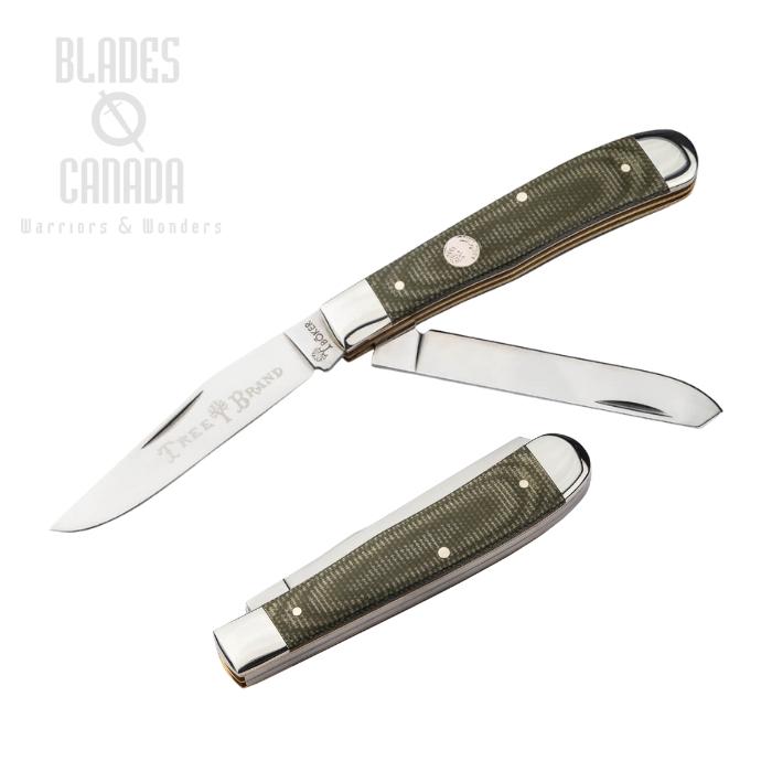 Boker TS 2.0 Trapper Slipjoint Folding Knife, D2 Steel, Micarta Green, 110888