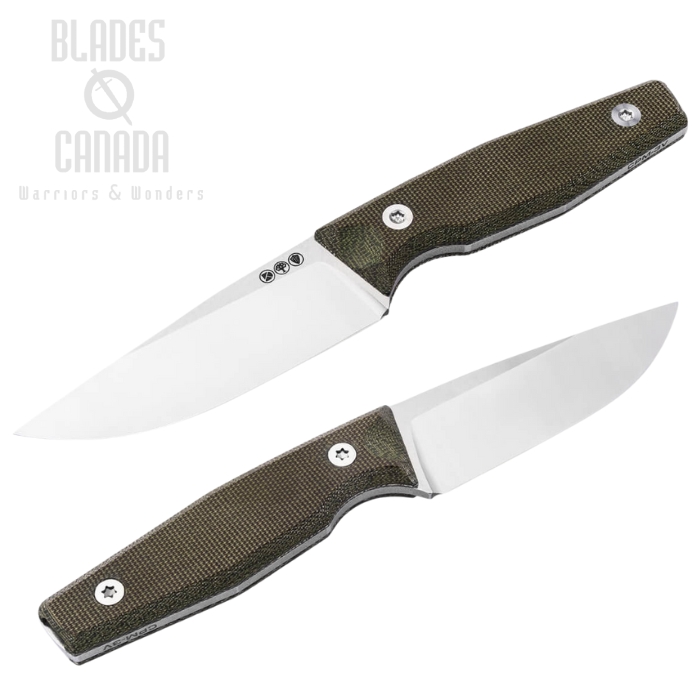 Boker Manufaktur Daily Knives AK4 Fixed Blade Knife, CPM 3V, Micarta Green, Kydex Sheath, 121511
