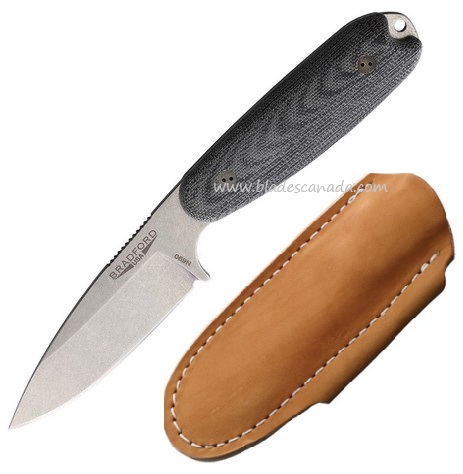 Bradford Guardian 3.5 Fixed Blade Knife, N690 Saber, 3D Canvas Micarta Black, BRAD35S101
