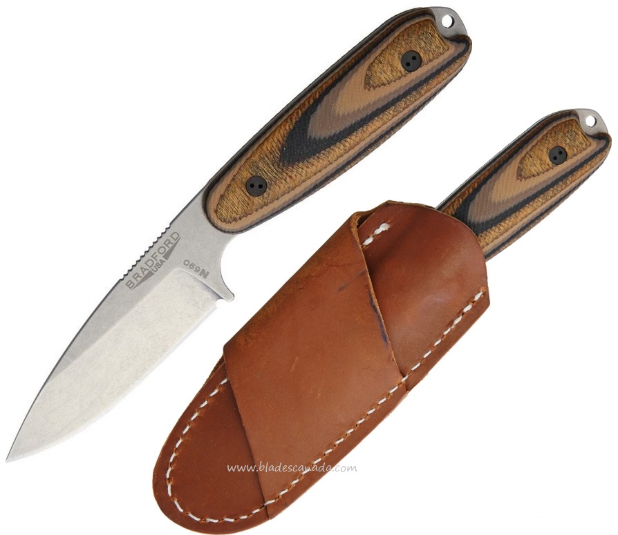 Bradford Guardian 3.5 Fixed Blade Knife, Bohler N690 Saber, 3D G-Wood, 35S115