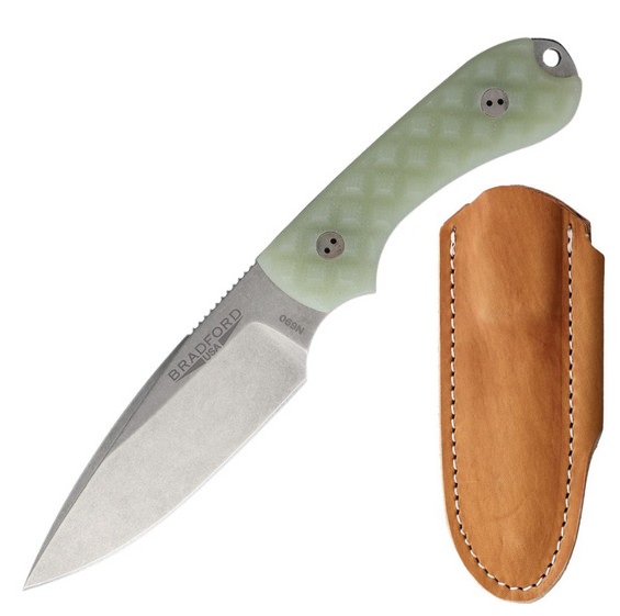 Bradford Guardian 3 False Edge Knife, N690 Stonewash, Ghost Textured G10, 3FE-007-N690 (image for) Bradford Guardian 3 False Edge Knife, N690 Stonewash, Ghost Textured G10, 3FE-007-N690