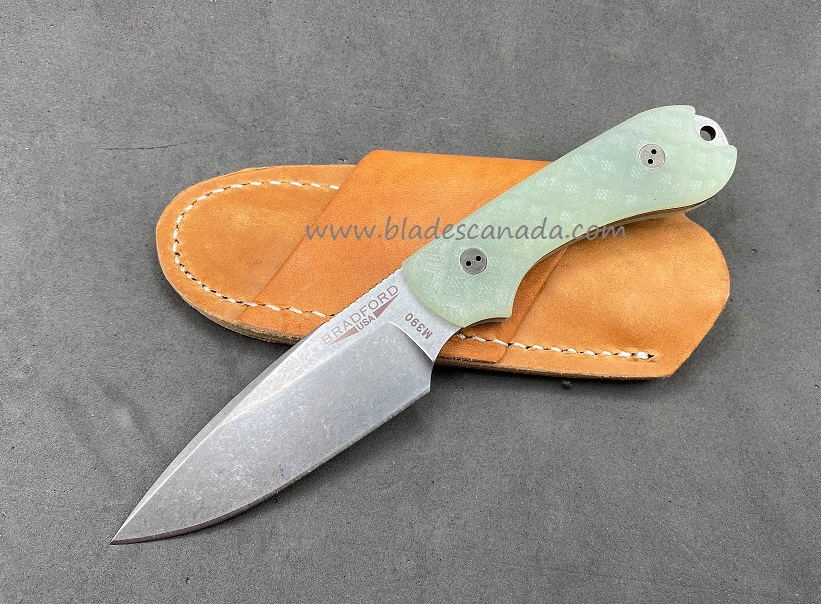 Bradford Guardian 3 False Edge Knife, M390 Stonewash, Ghost Textured G10, 3FE-007-M390