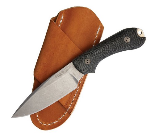 Bradford Guardian 3 Fixed Blade Knife, AEB-L Stonewash, Canvas Micarta Black, 3FE101A