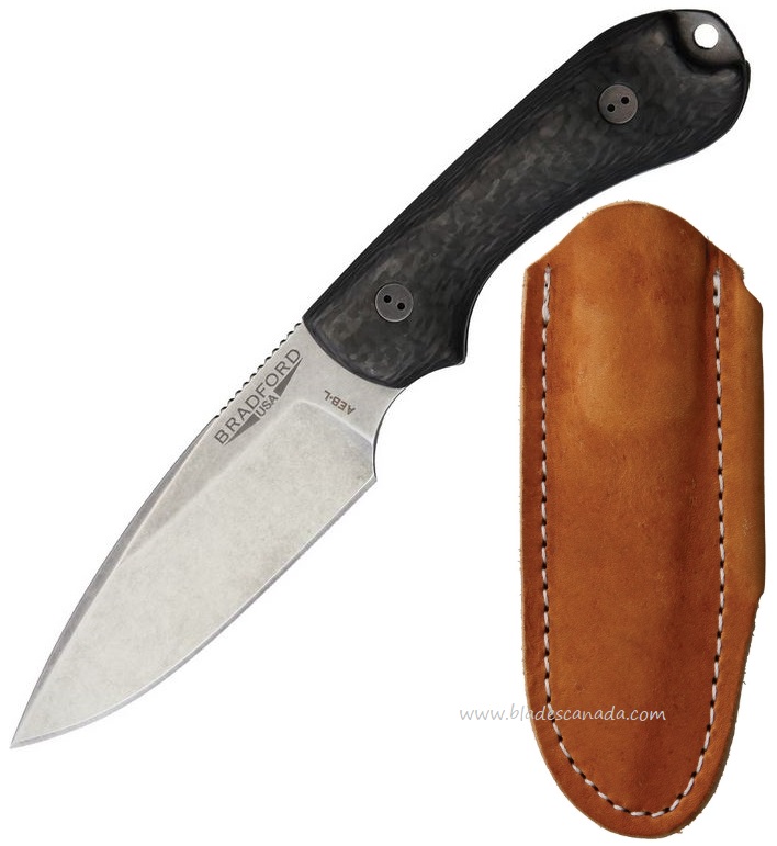 Bradford Guardian 3 Fixed Blade Knife, AEB-L Stonewash, Carbon Fiber, 3FE114A