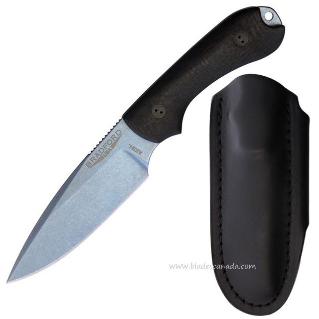 Bradford Guardian 3 Fixed Blade Knife, 3D Blue PVD, AEB-L, CF Handle, 3FE-114P-AEBL