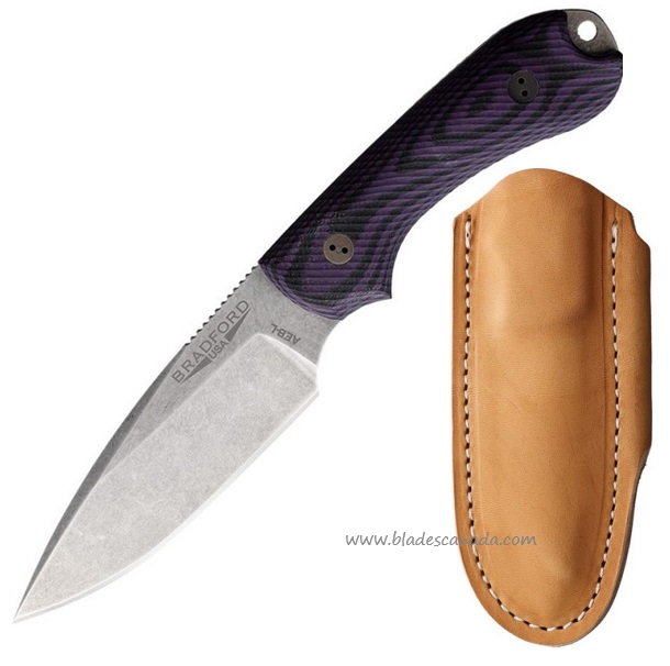 Bradford Guardian 3 Fixed Blade Knife, AEB-L Steel, Purple G10, BRAD3FE119A