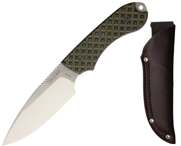 Bradford Guardian 4 Fixed Blade Knife, N690 False Edge, G10 OD Green/Black, BRAD4FE009