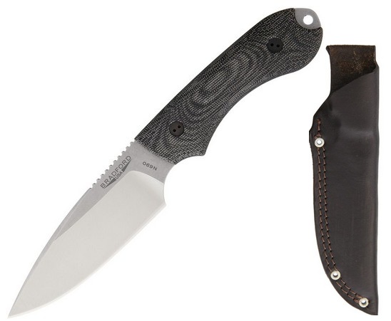 Bradford Guardian 4 Fixed Blade Knife, N690 False Edge, 3D Black Micarta, 4FE-101-N690
