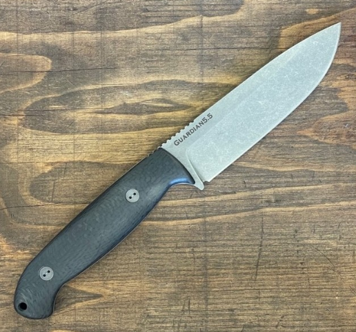 Bradford 3D Guardian 5.5 Fixed Blade Knife, CPM 3V SW, Carbon Fiber, 5.5S-114-3V