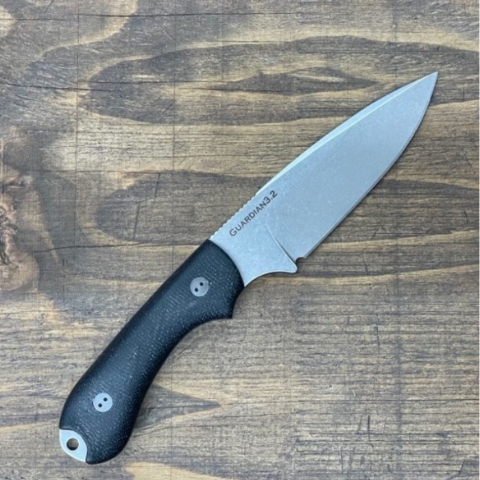 (image for) Bradford Guardian 3.2 Fixed Blade Knife, Magnacut SW, 3D Micarta Black, Leather Sheath, BRAD32FE101MC