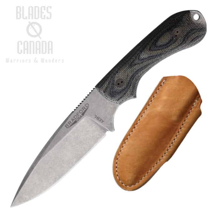 Bradford Guardian 3.2 Fixed Blade Knife, AEB-L SW, 3D Micarta Camo, Leather Sheath, BRAD32FE109A Bradford Guardian 3.2 Fixed Blade Knife, AEB-L SW, 3D Micarta Camo, Leather Sheath, BRAD32FE109A