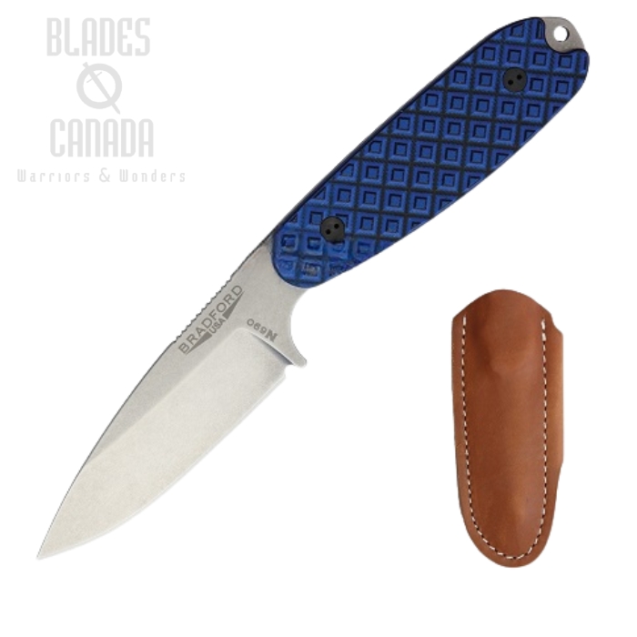 Bradford Guardian 3.5 Fixed Blade Knife, N690 Saber, G10 Blue/Black, BRAD35S013 Bradford Guardian 3.5 Fixed Blade Knife, N690 Saber, G10 Blue/Black, BRAD35S013