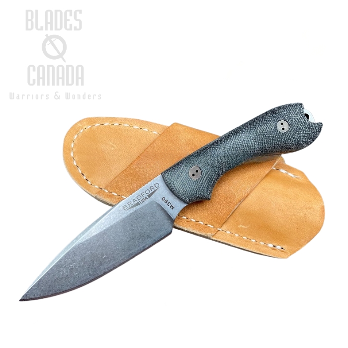 Bradford Guardian 3 False Edge Knife, M390 Stonewash, 3D Black Micarta, 3FE-101-M390 Bradford Guardian 3 False Edge Knife, M390 Stonewash, 3D Black Micarta, 3FE-101-M390
