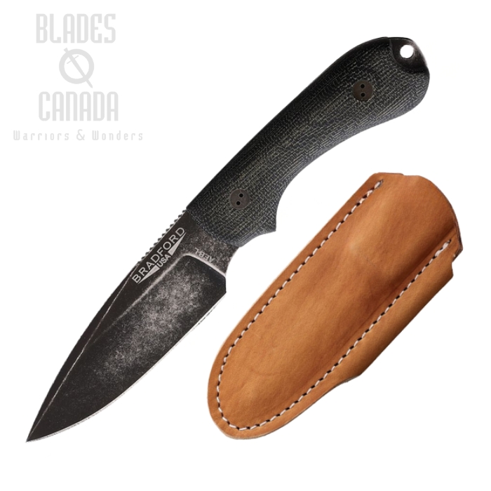 Bradford Guardian 3 3D Fixed Blade Knife, A-EBL Nimbus, Micarta Black, Leather Sheath, BRAD3FE101NA Bradford Guardian 3 3D Fixed Blade Knife, A-EBL Nimbus, Micarta Black, Leather Sheath, BRAD3FE101NA