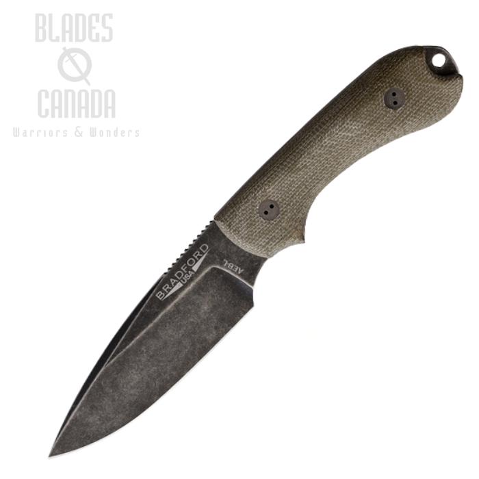 Bradford Guardian 3 Fixed Blade Knife, Stainless AEB-L Nimbus, Micarta Green, 3FE102NA
