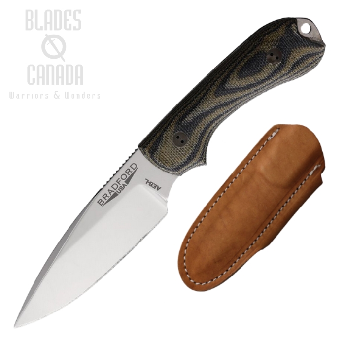Bradford Guardian 3 HP Fixed Blade Knife, AEB-L Mirror Finish, 3D G10 Camo, Leather Sheath, BRAD3FE109HP Bradford Guardian 3 HP Fixed Blade Knife, AEB-L Mirror Finish, 3D G10 Camo, Leather Sheath, BRAD3FE109HP